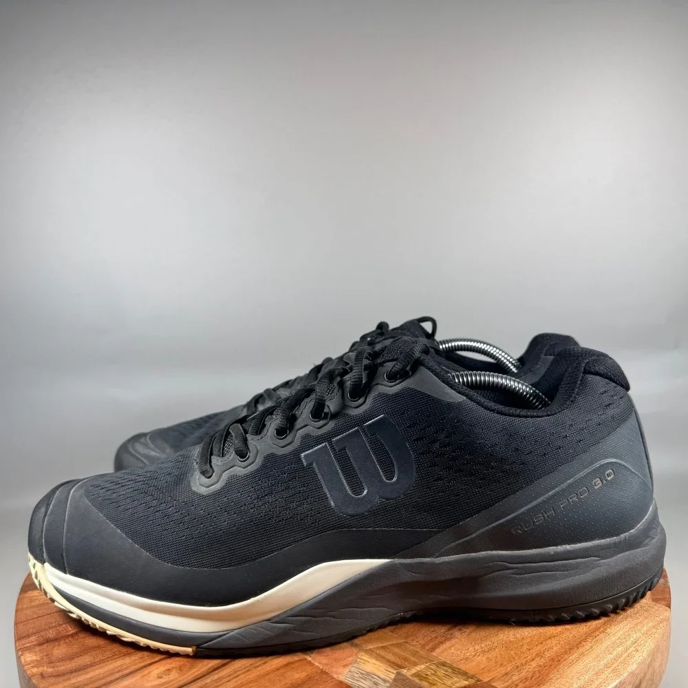 Wilson Rush Pro 3.0 Mens Tennis Shoes Black Ebony WRS325530 Size 11.5